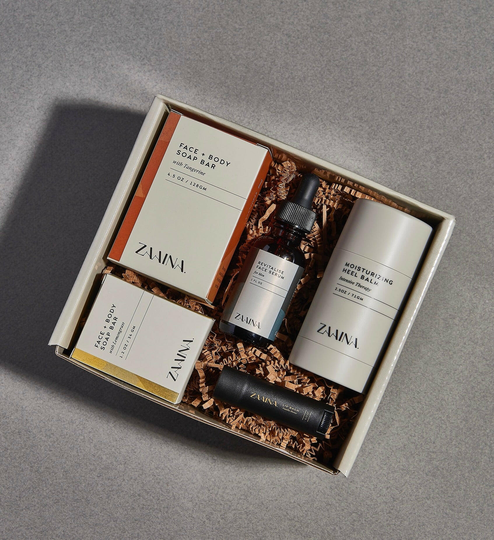 Men's self care spa kit featuring essential grooming routine products for a refreshed, polished appearance.
