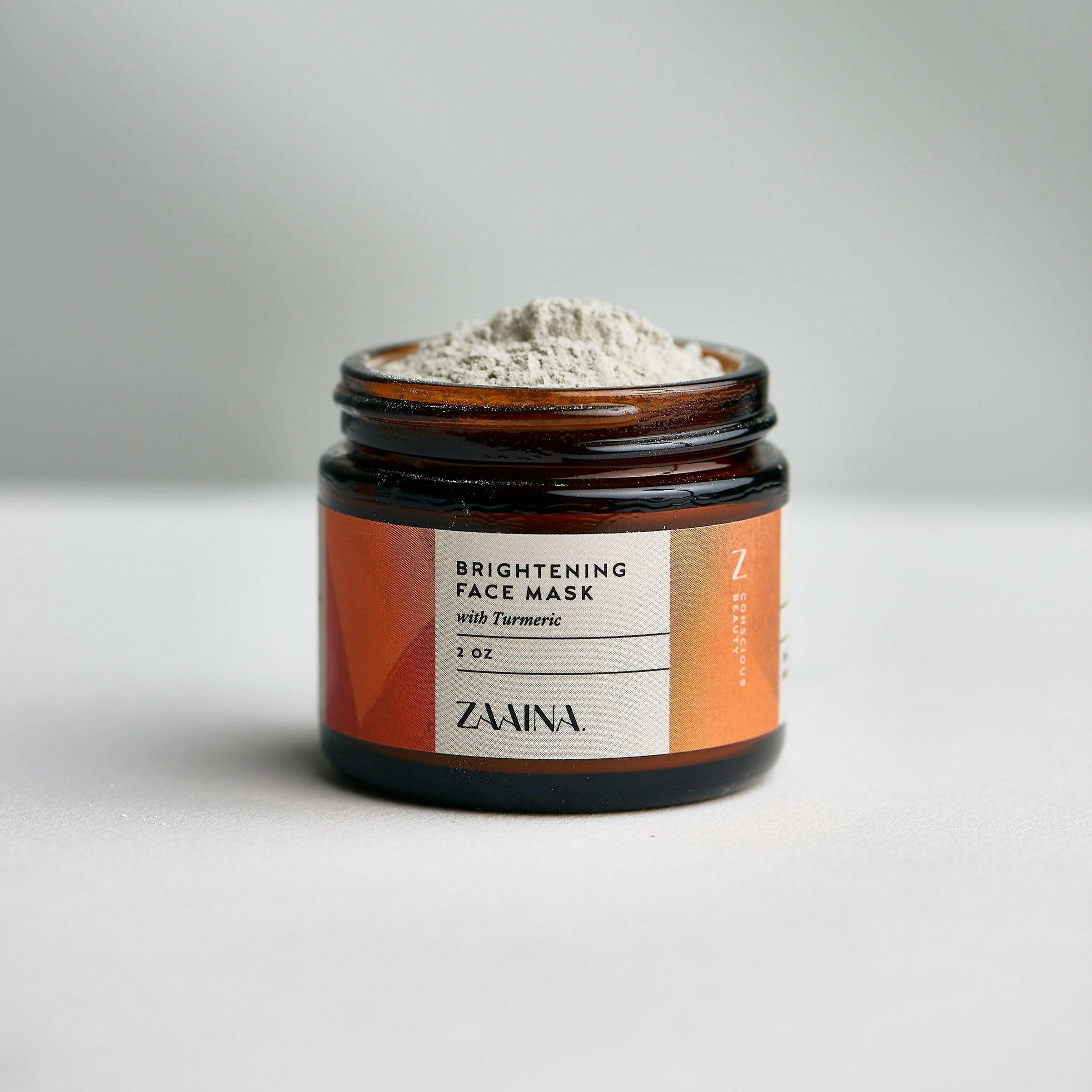 Turmeric clay face mask for glowing skin, natural skincare treatment with turmeric and clay ingredients