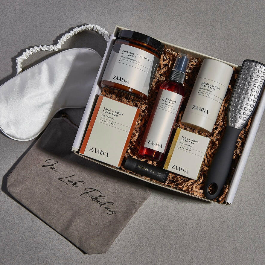 Luxury wellness spa self-care set featuring premium skincare products for ultimate relaxation and rejuvenation.